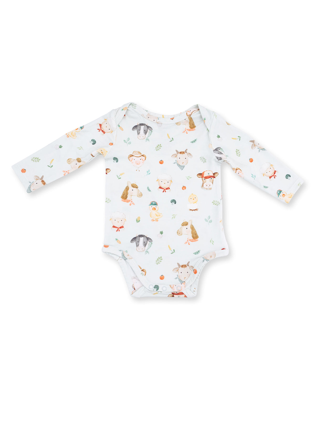 Long Sleeve Bodysuit, Baby Farm Faces