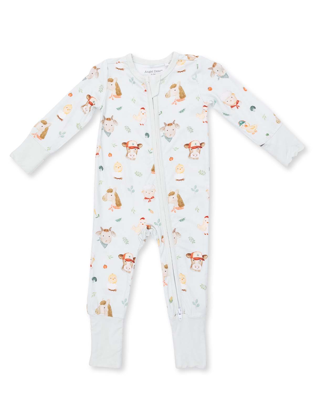 2-Way Zip Romper, Baby Farm Faces