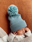 Baby's First Hat®, Sky Blue Pom