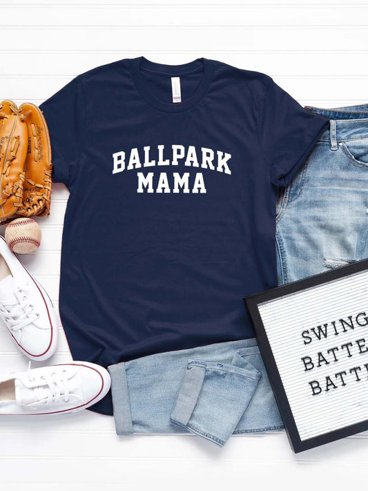 Ballpark Mama Women's Graphic Tee, True Navy