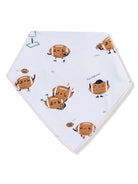 Cute bandana featuring playful cartoon footballs in a sports theme.