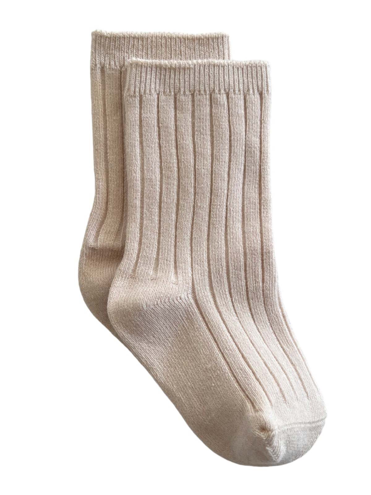 Basic Ribbed Socks, Cream