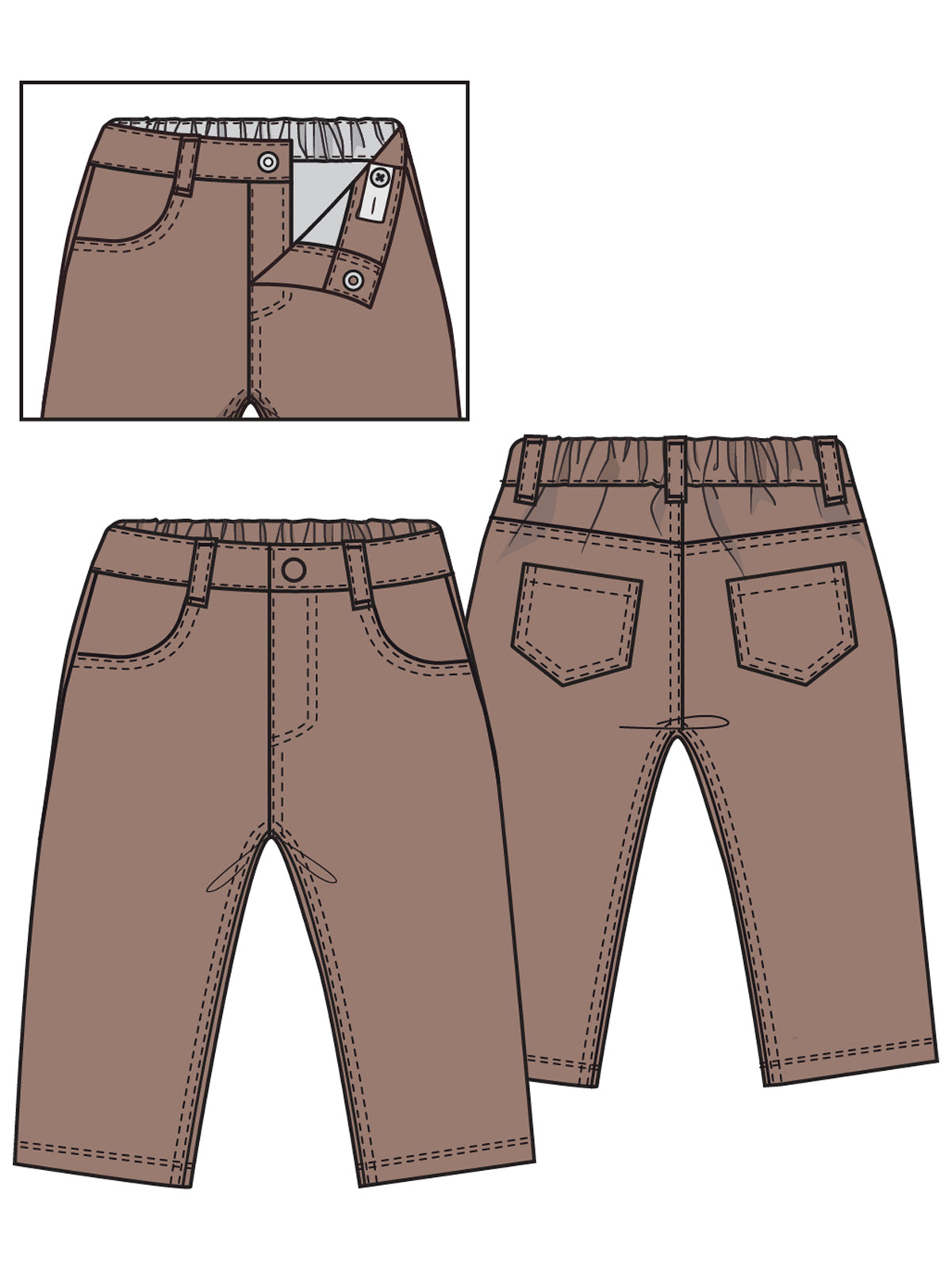 Corduroy Adjustable Pants, Beaver Fur
