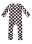 Berry Cheesecake Checkerboard / Organic 2-Way Zip Romper