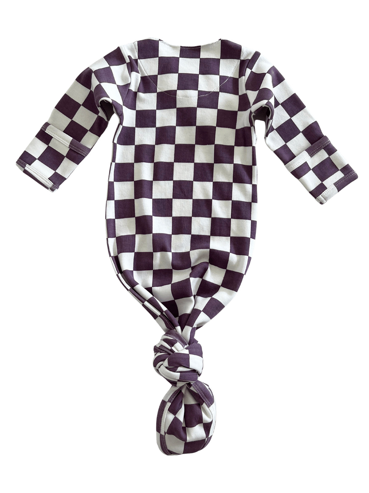 Berry Cheesecake Checkerboard / Organic Kimono Knot Gown