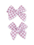 2-Pack Hair Bows w/Clips, Berry Gingham