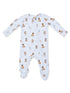 2-Way Zip Footie, Bestie Dogs Blue