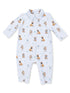 Polo Romper, Bestie Dogs Blue