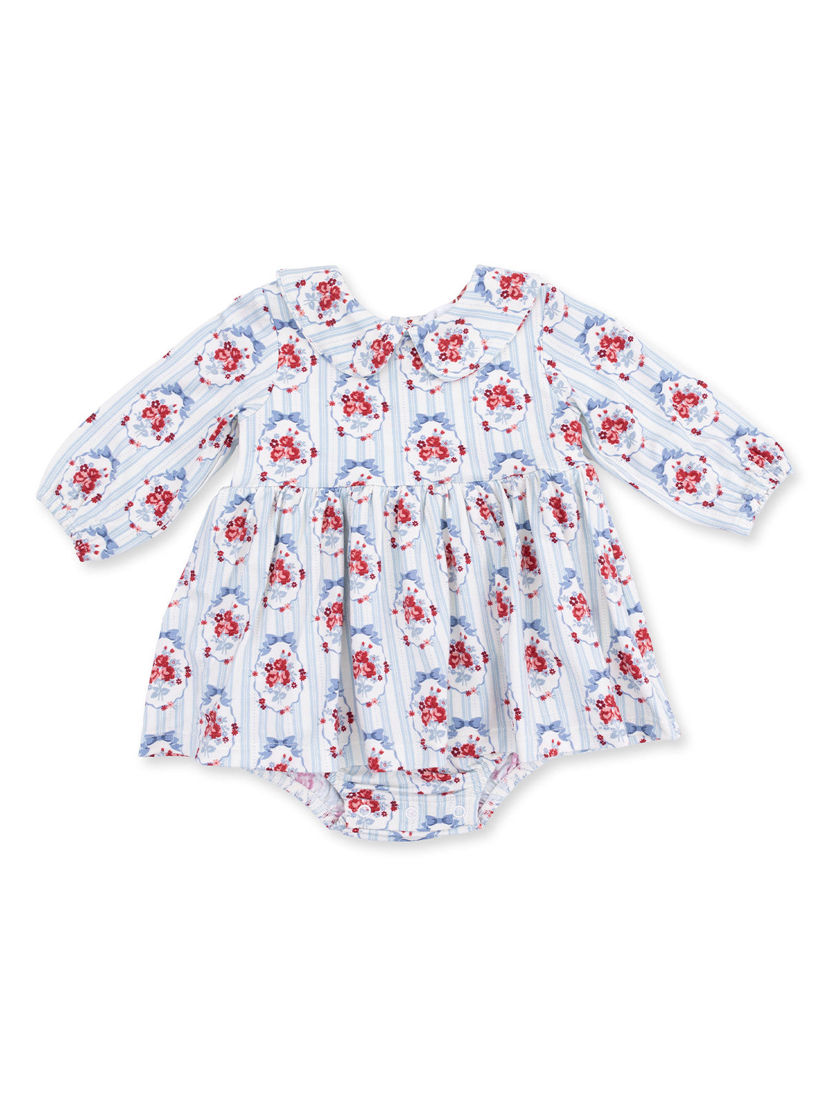 Peter Pan Collar Bubble w/Skirt, Beverly Cameo Stripe