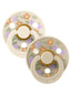 BIBS x LIBERTY Colour Round Natural Rubber Latex Pacifier 2 Pack, Strawberries and Cream Ivory Mix