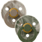 Colour Tie Dye Natural Rubber Latex Pacifier 2 Pack, Camo Green Mix