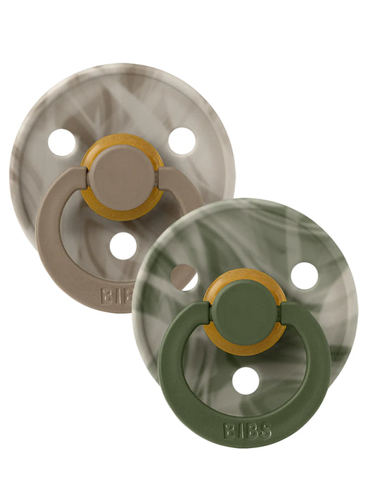 Colour Tie Dye Natural Rubber Latex Pacifier 2 Pack, Camo Green Mix