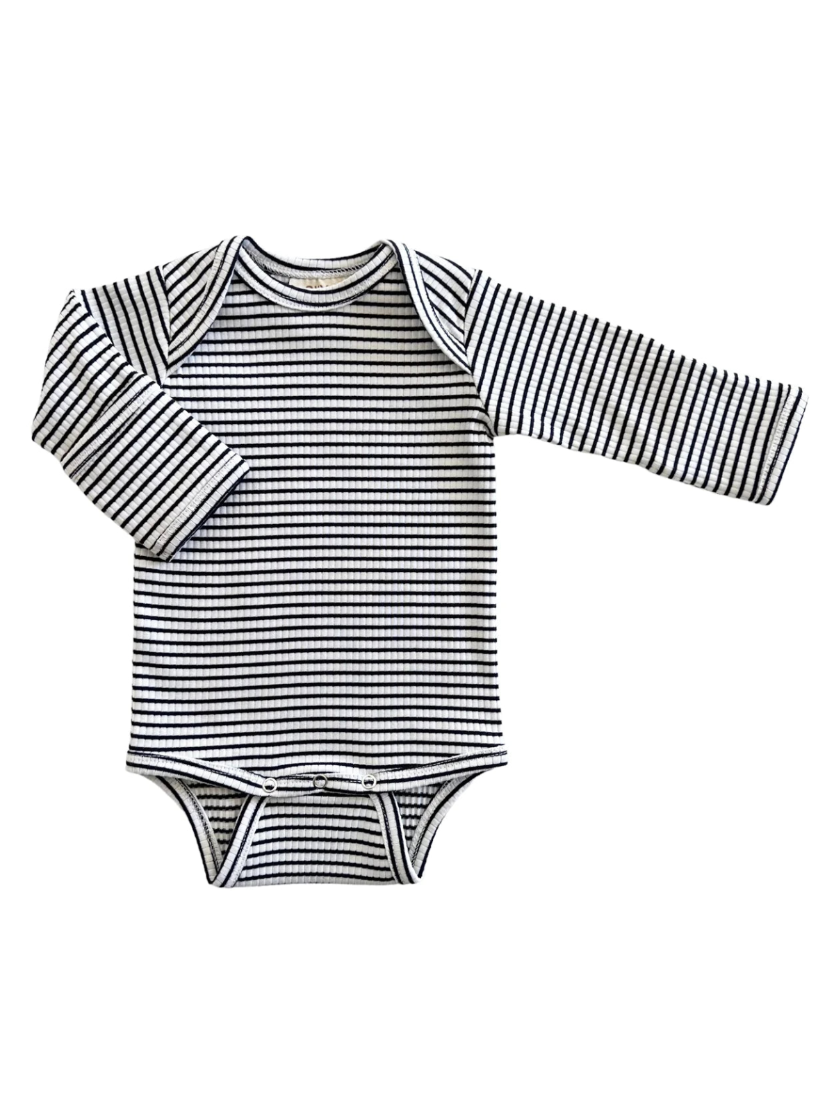 Black Stripe / Organic Ribbed Long Sleeve Bodysuit