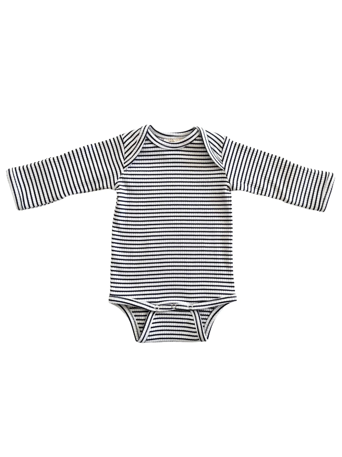 Black Stripe / Organic Ribbed Long Sleeve Bodysuit