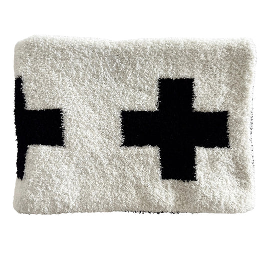 PhufyBliss™ Mini Blanket, Black/White Cross