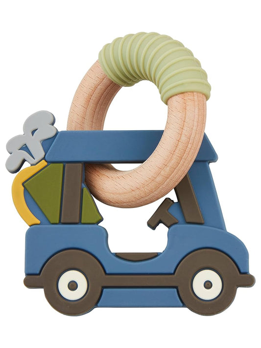 Silicone Teether, Blue Golf Cart