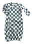 Blueberry Muffin Checkerboard / Organic Gown