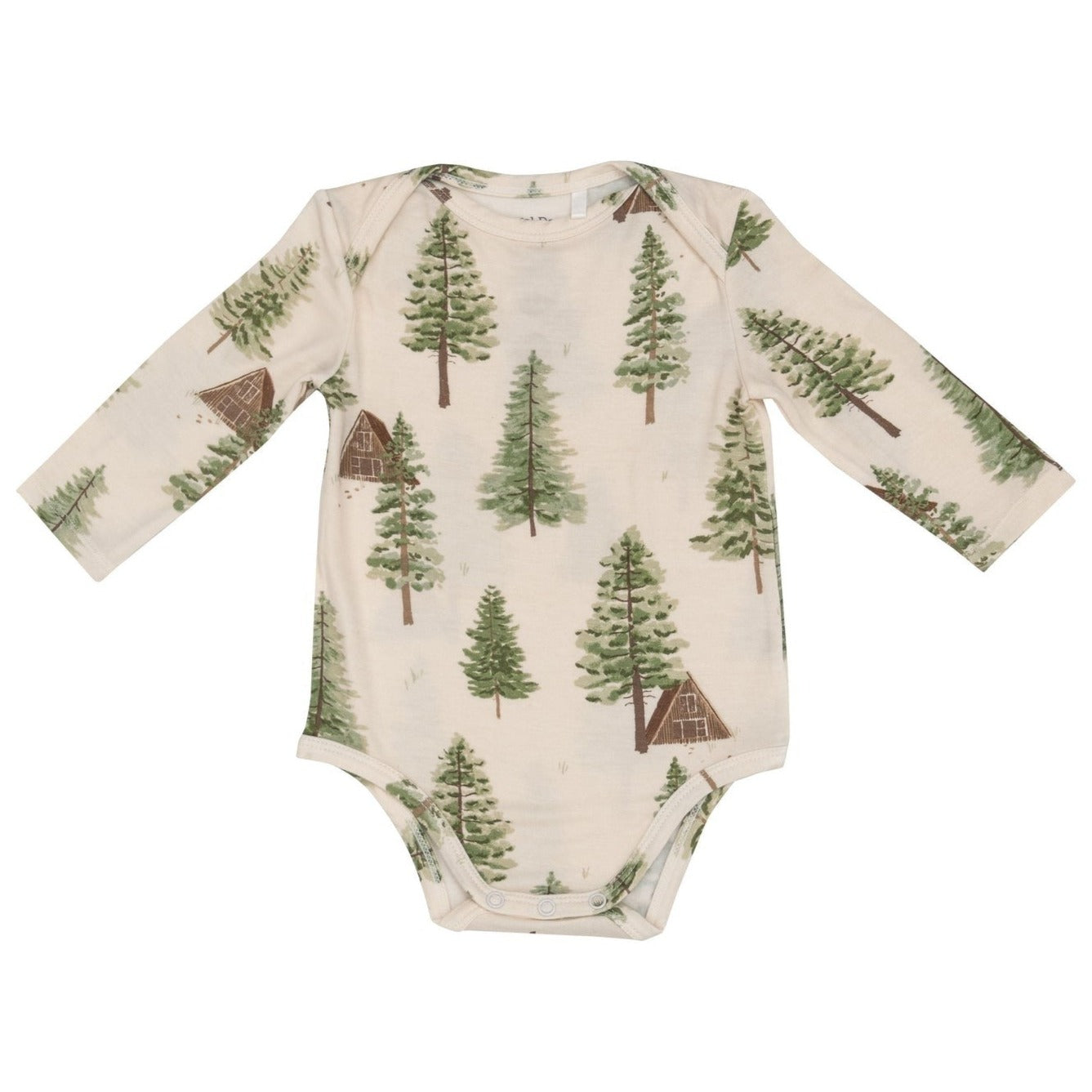 Long Sleeve Bodysuit, Cabin and Trees