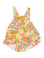 Ruffle Sunsuit, Botanical Retro Floral