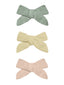 Bow w/ Clip Set of 3, Sage/Yellow/Melon