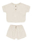 Woven Boxy Top + Short Set, Oat Check