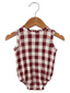 Bubble Romper, Mulberry Plaid