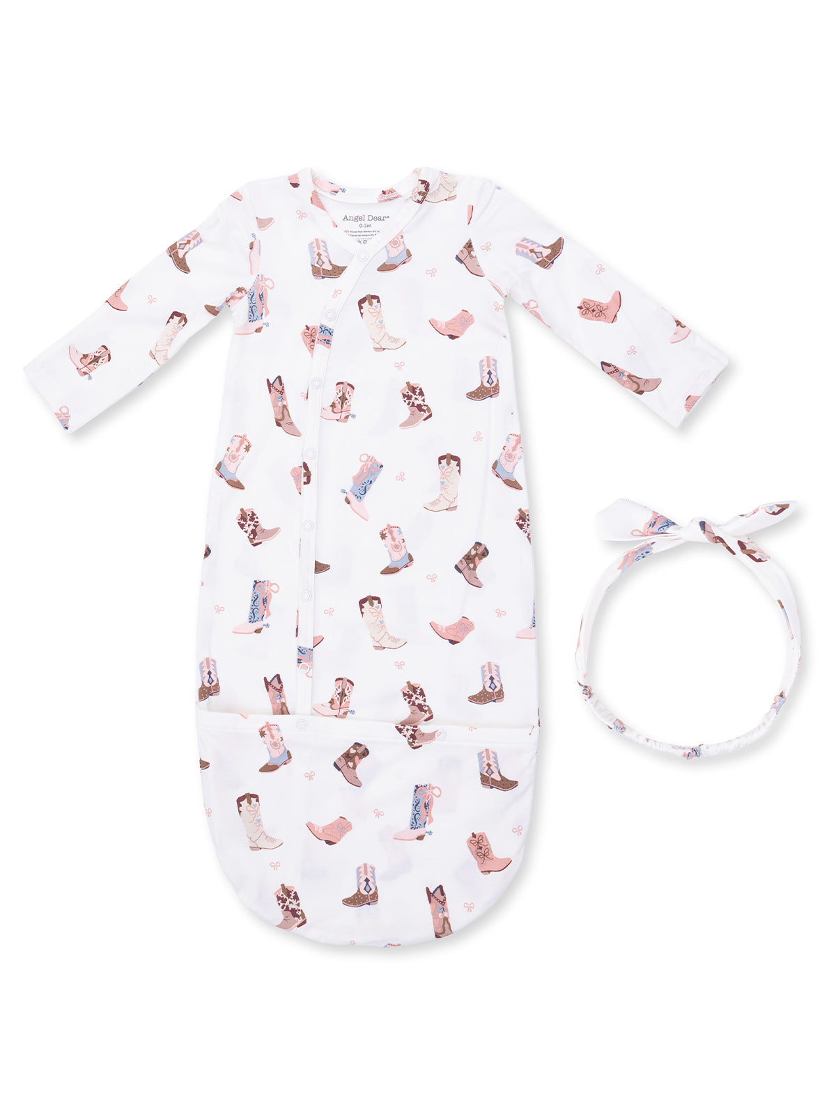 Bundle Gown & Knot Headband Set, Buckarette Boots