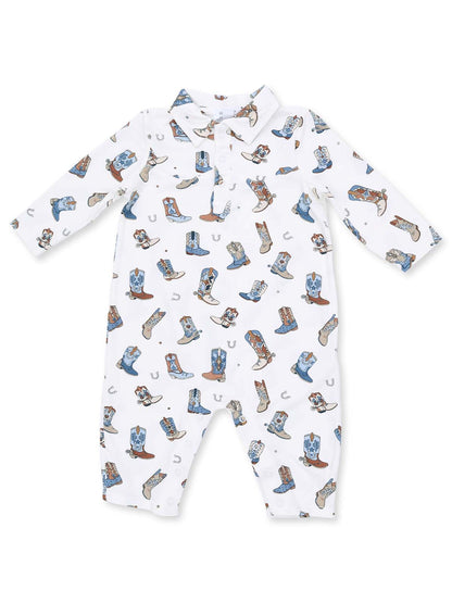 Long Sleeve Cowboy Romper, Buckaroo Boots