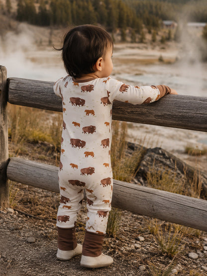 2-Way Zip Romper, American Buffalo