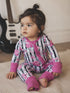 2-Way Zip Romper, Cabbage Rose Stripe