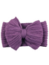 Purple textured headband with a large bow at the front, suitable for children and adults.