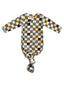 Cannoli Checkerboard / Organic Kimono Knot Gown