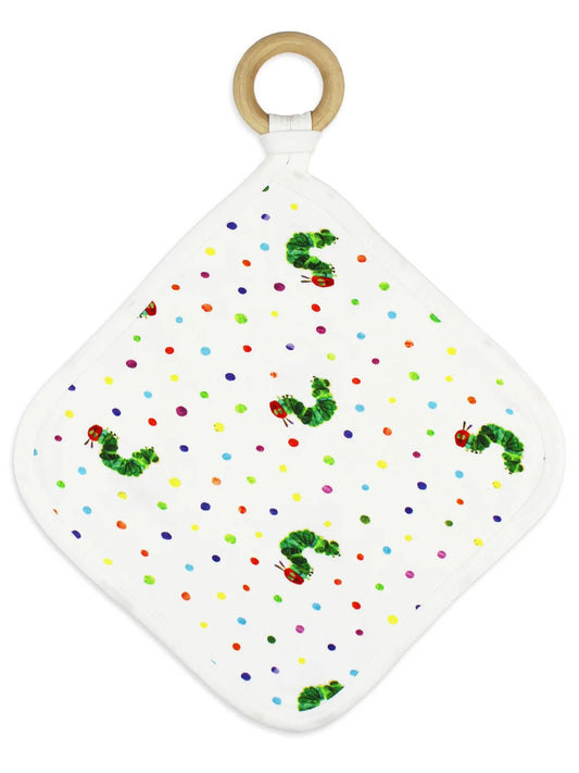 Organic Lovey with Removable Teething Ring, Caterpillar