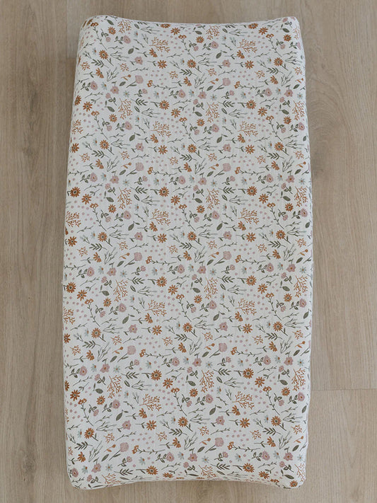 Muslin Changing Pad Cover, Meadow Floral