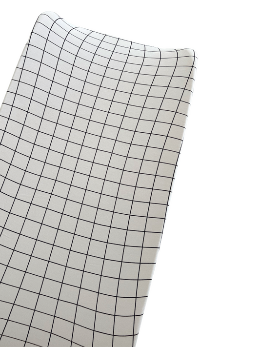 Changing Pad Cover, Natural/Black Windowpane