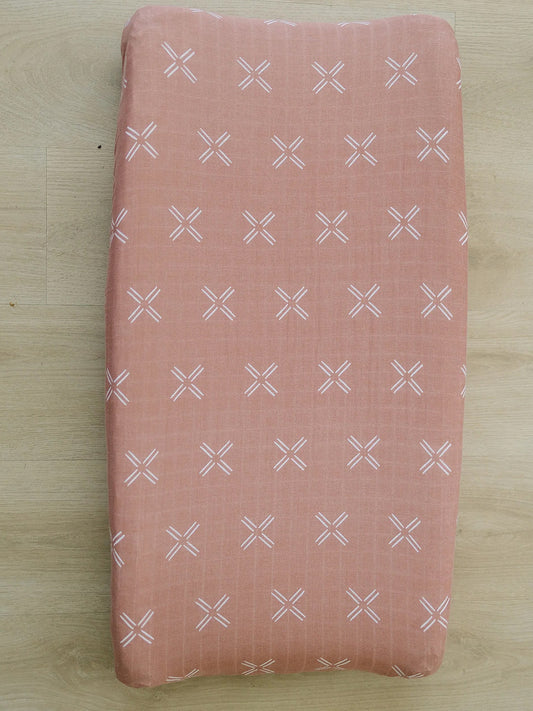 Muslin Changing Pad Cover, Just Peachy