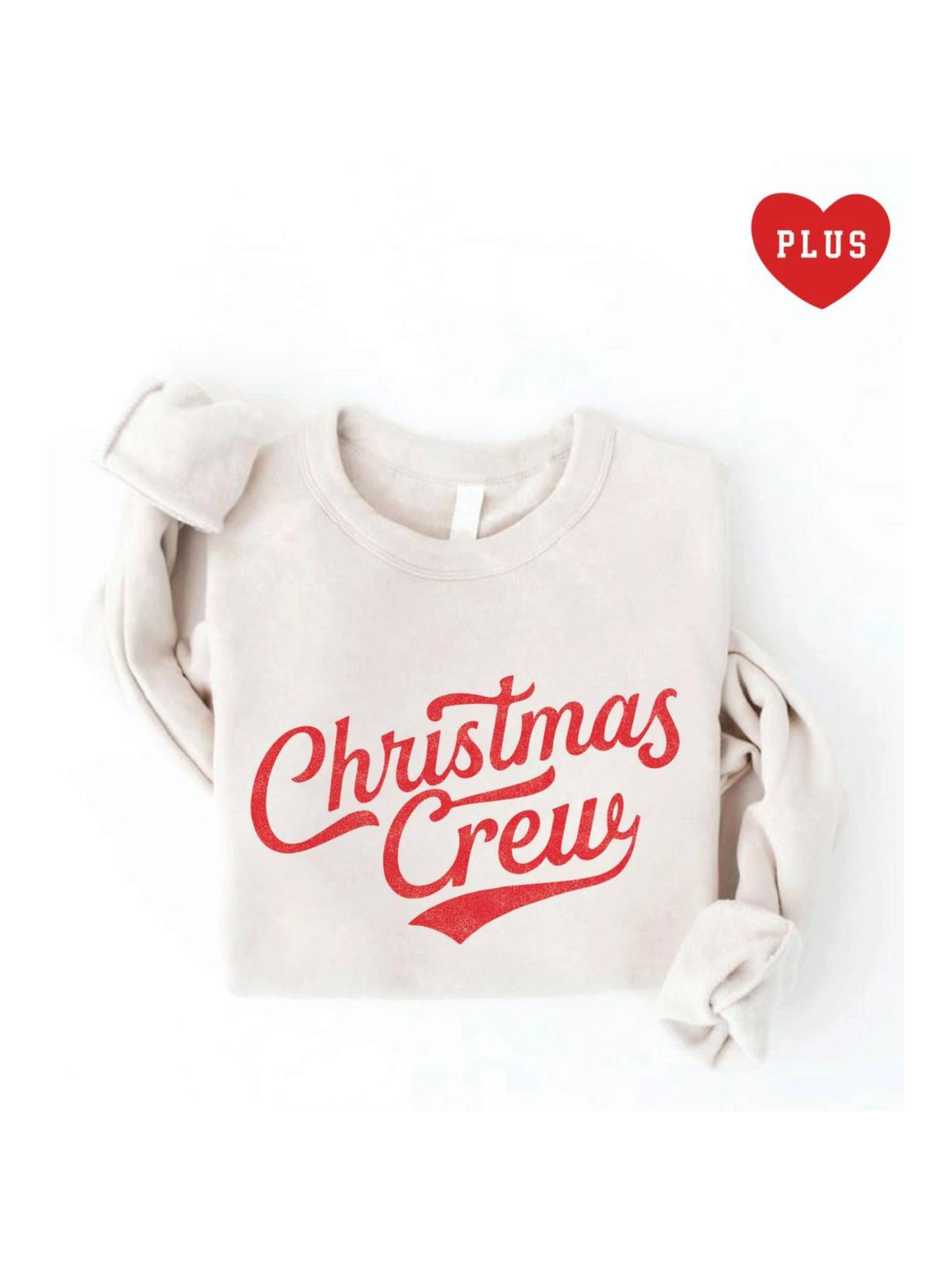 Christmas Crew Women's Graphic Fleece Sweatshirt, Heather Dust Red