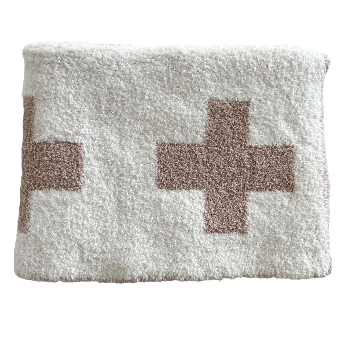 Phufy™ Bliss Mini Blanket, Cocoa/White Cross