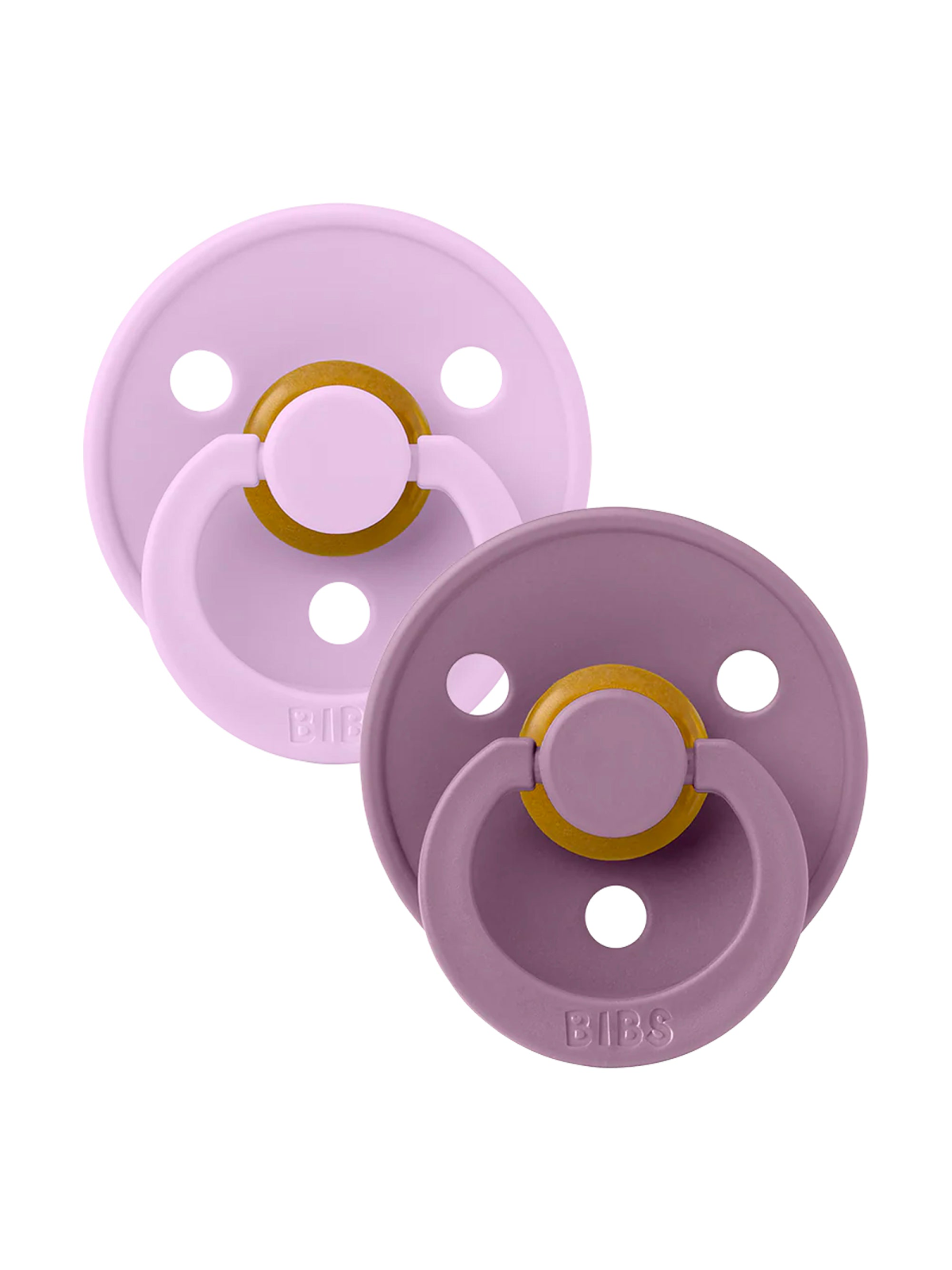 Colour Round Natural Rubber Latex Pacifier 2 Pack, Violet Sky/Mauve