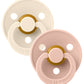 Colour Round Natural Rubber Latex Pacifier 2 Pack, Ivory/Blush