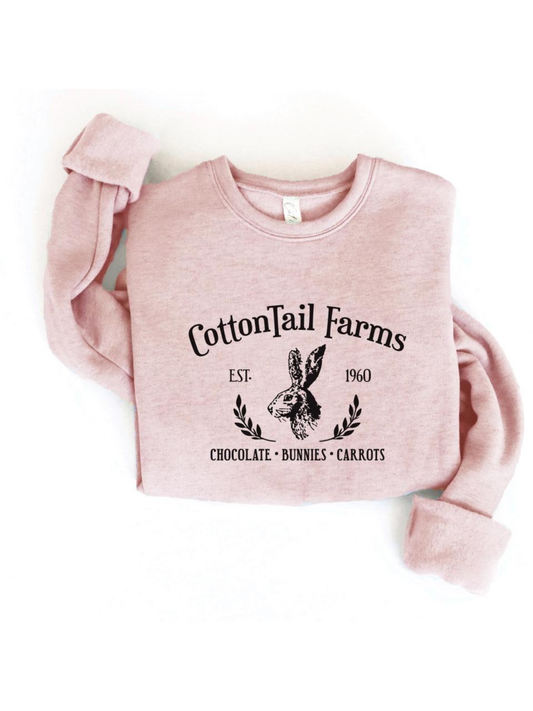 Cottontail Farms Women's Graphic Fleece Sweatshirt, Rose