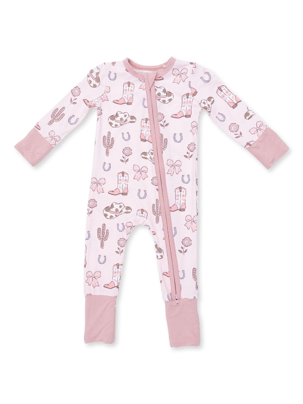 2-Way Zip Romper, Cowgirl Boots and Bows