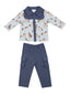 Cowboy Button Down Shirt & Pant Set, Horses