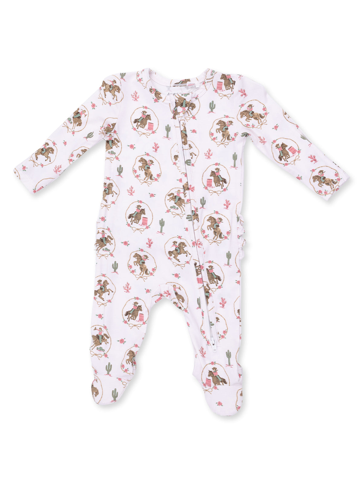 2-Way Zip Ruffle Footie, Cowgirl Cameos