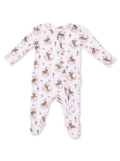 2-Way Zip Ruffle Footie, Cowgirl Cameos