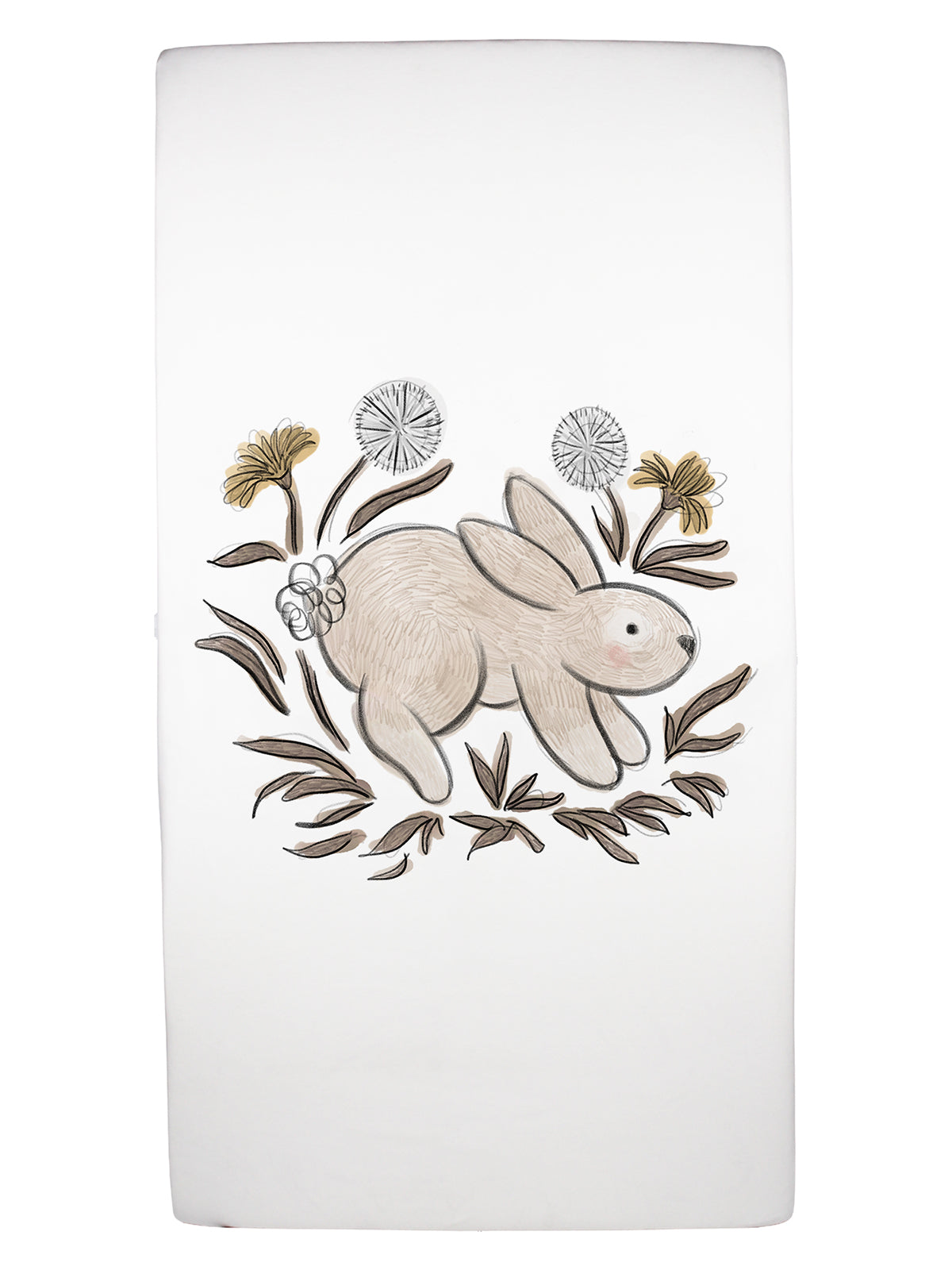 Organic Crib Sheet Bunny Graphic SpearmintLOVE