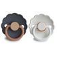 Daisy Natural Rubber Pacifier 2-Pack, Aurora/Bright White