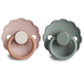 Daisy Natural Rubber Pacifier 2-Pack, Biscuit/Lily Pad