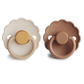 Daisy Natural Rubber Pacifier 2-Pack, Chamomile/Peach Bronze
