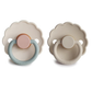Daisy Natural Rubber Pacifier 2-Pack, Cotton Candy/Sandstone